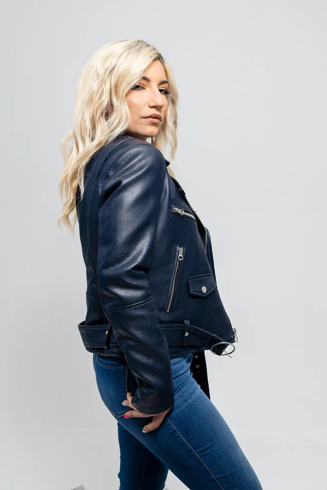 Remy - Women's Vegan Faux Leather Jacket (Mustard)