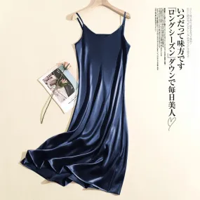 Satin Chic And Elegant Woman Dress Sexy Adjustable Strap Sleeveless Long Luxury Evening Dresses Birthday Dress Vestido De Mujer