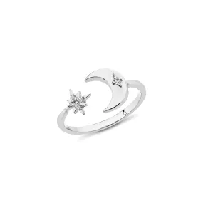 Selene & Star Ring - Whitegold