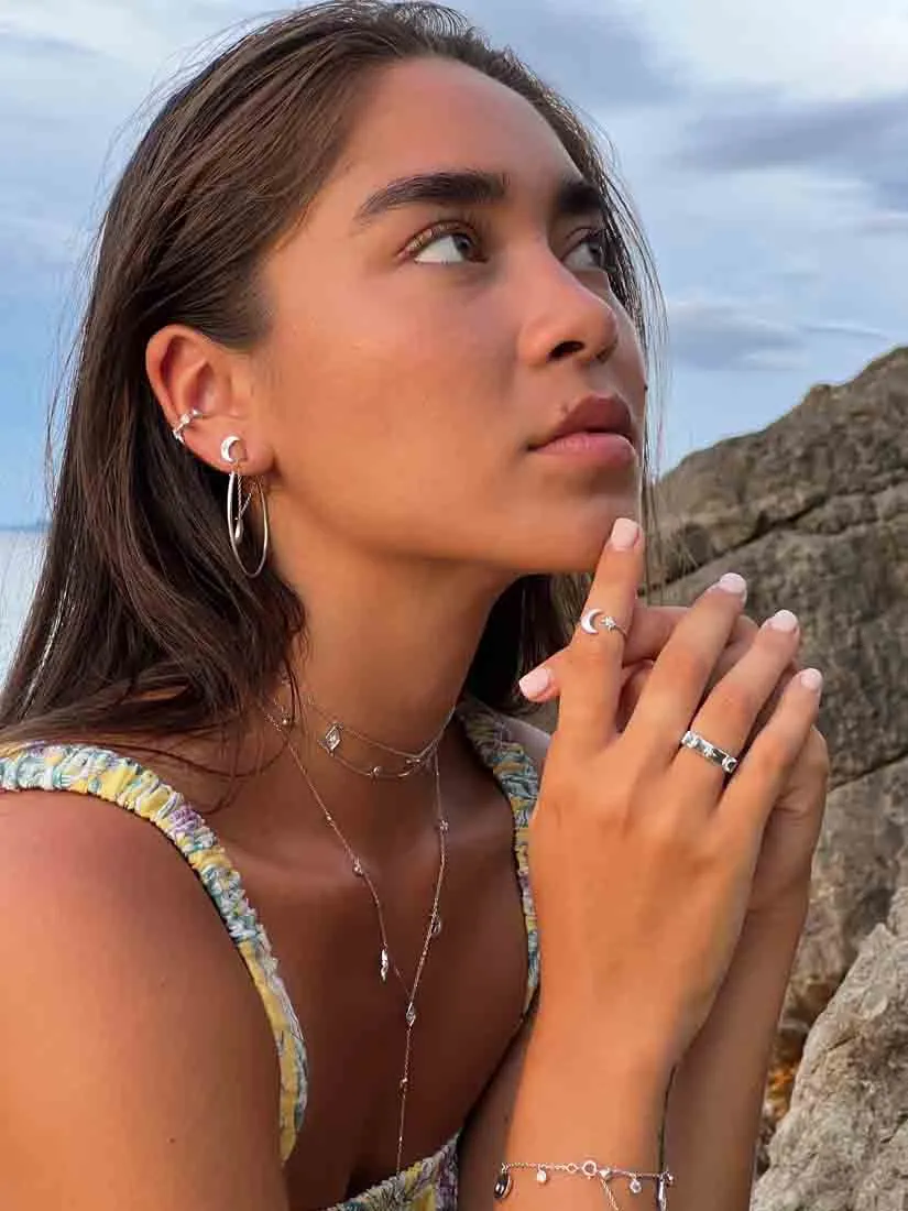 Selene & Star Ring - Whitegold