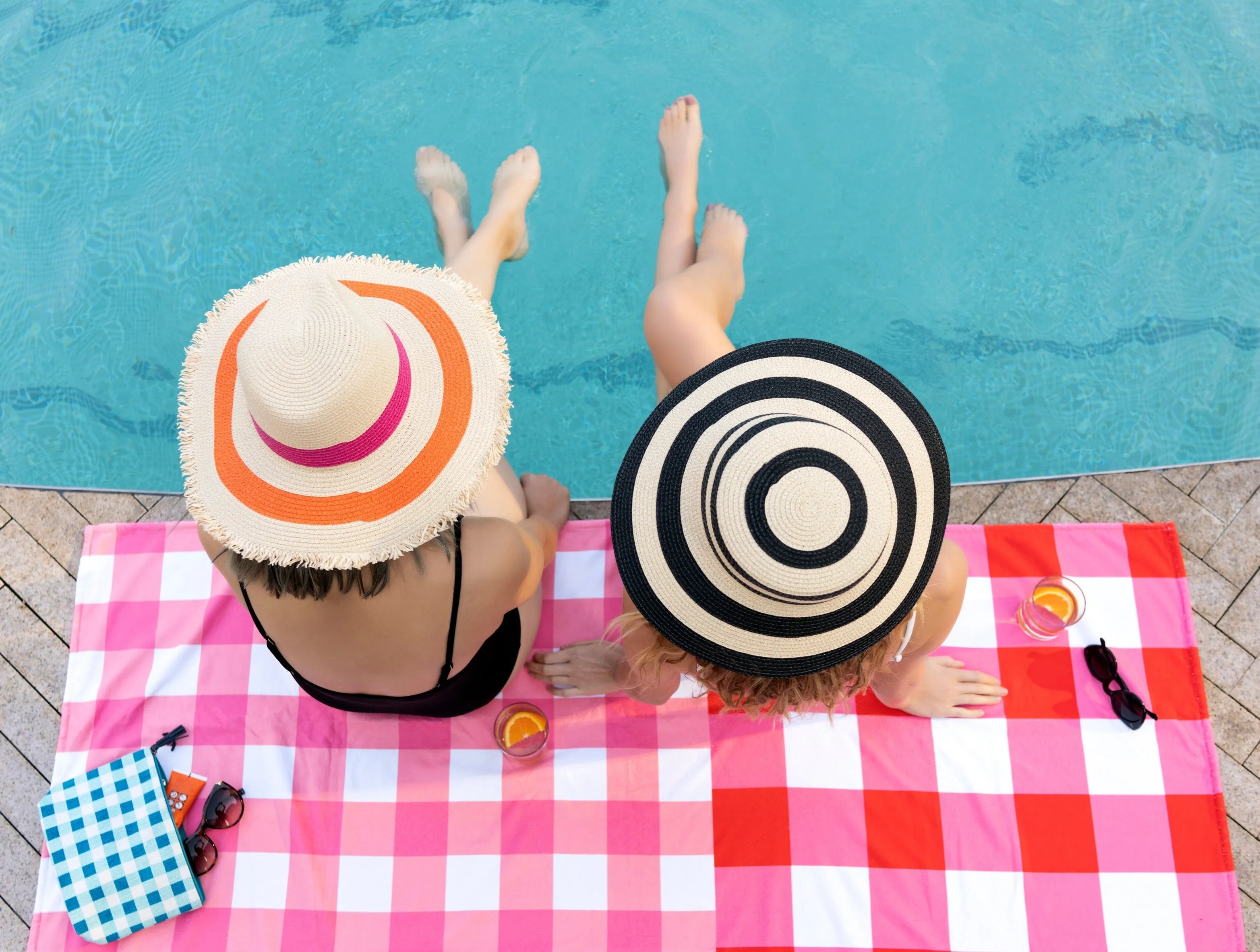Shiraleah Checks Beach/Pool Towel, Strawberry - FINAL SALE ONLY
