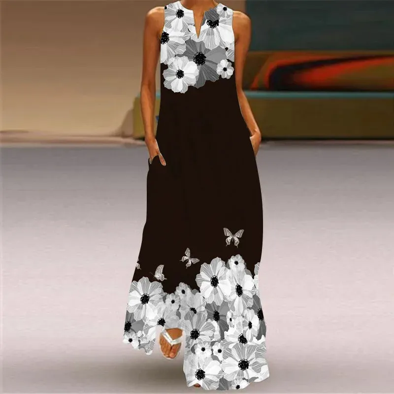 Summer Long Dress Women's Elegant Robe  Party Sleeveless  Casual Sundress Vintage  y2k Vestidos Para Mujer  S-5XL