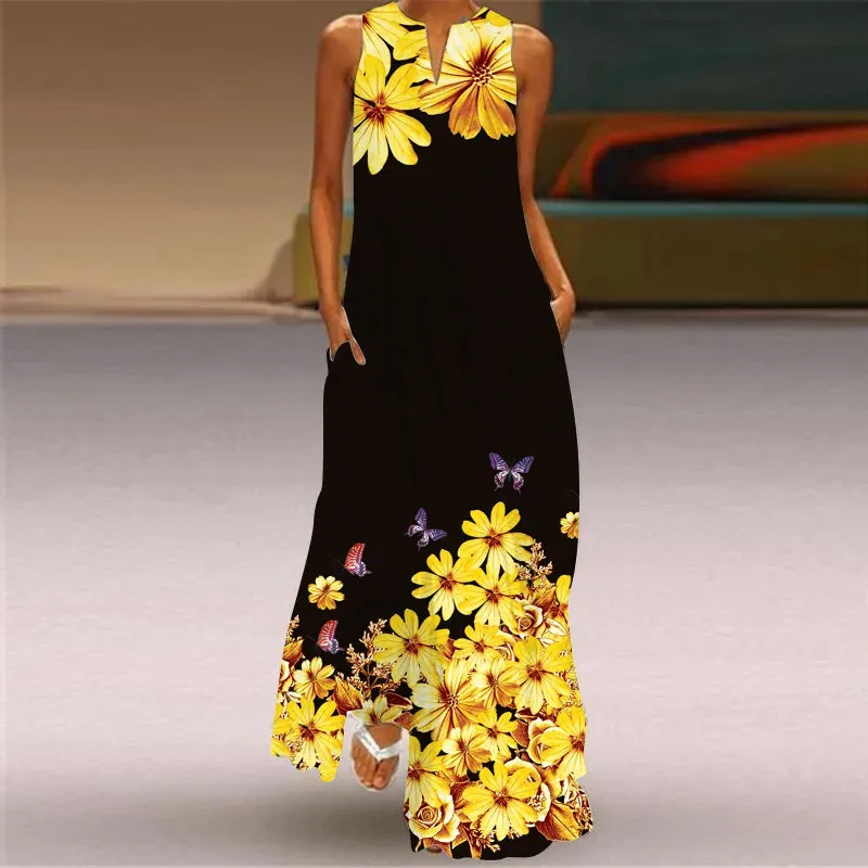 Summer Long Dress Women's Elegant Robe  Party Sleeveless  Casual Sundress Vintage  y2k Vestidos Para Mujer  S-5XL