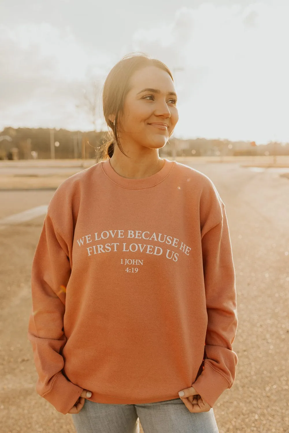 The Cordle's: He First Loved Us Rose Crewneck