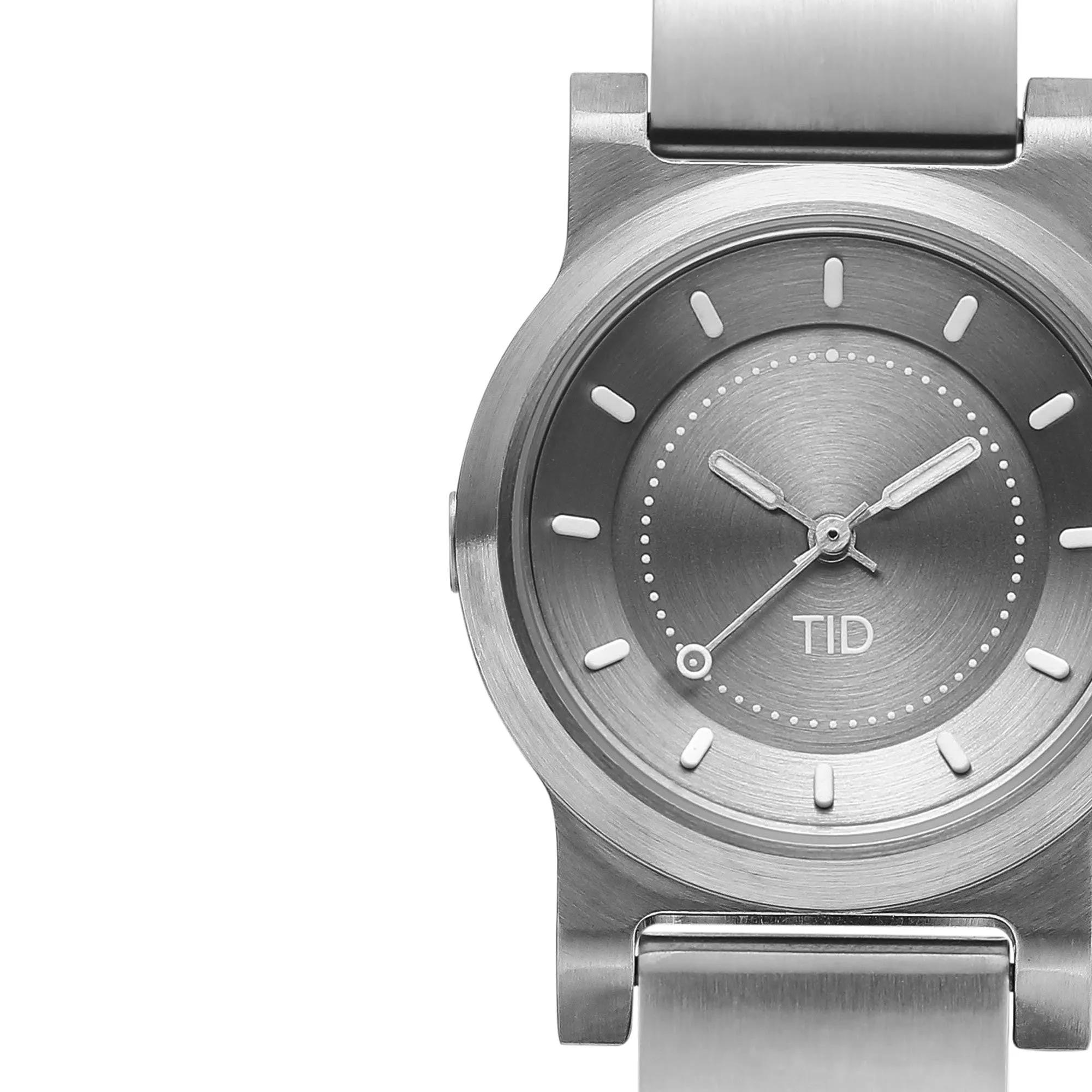 TID No.4 Watch for Women / 28mm Silver Grey Dial / Silver Grey Metal Strap