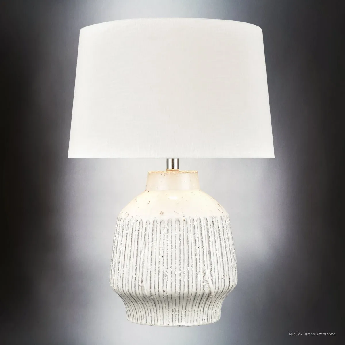 UEX8140 Cottgae Table Lamp 16''W x 16''D x 24''H, White Finish, Caldwell Collection