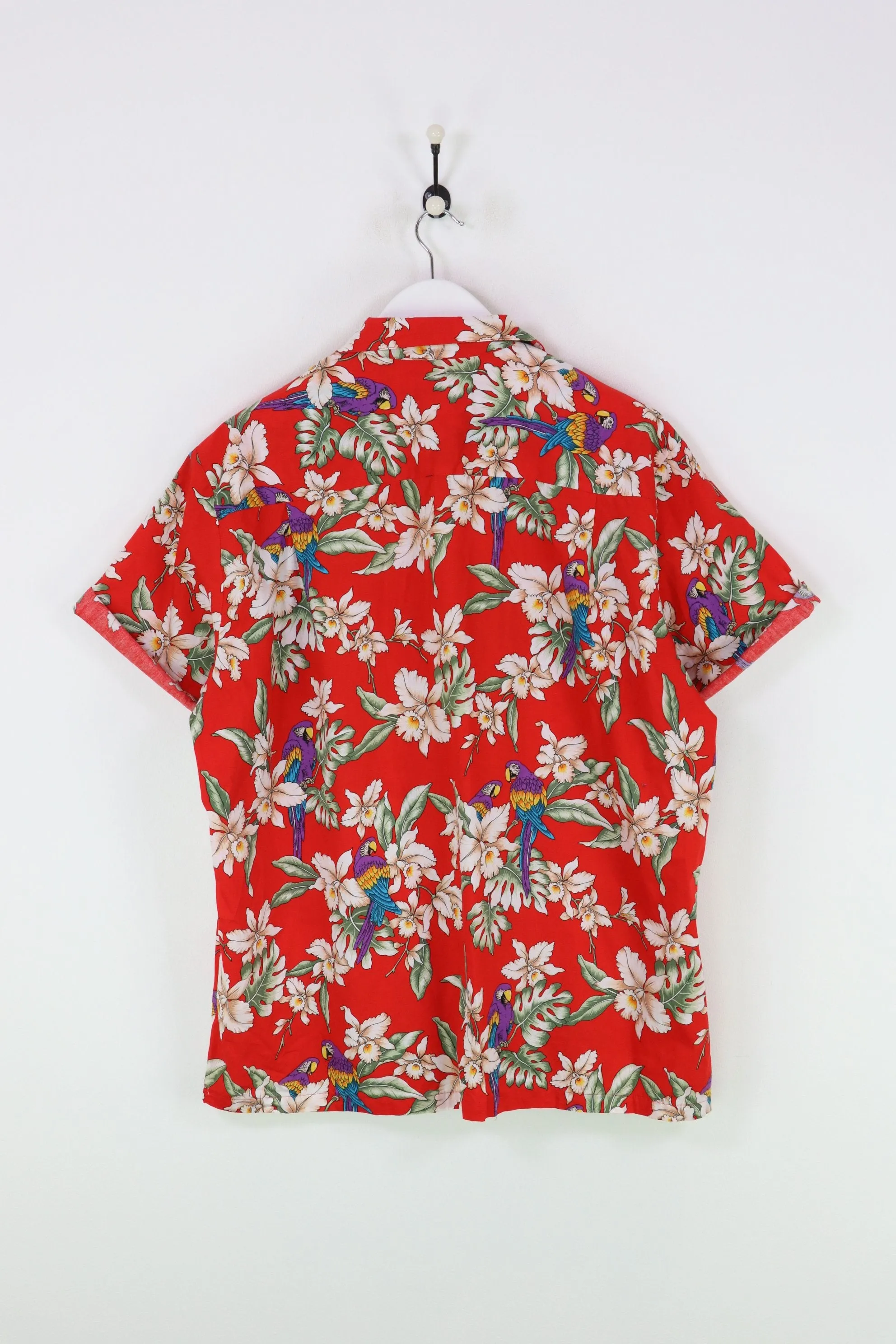 Vintage Parrot Shirt Red/Green XXL