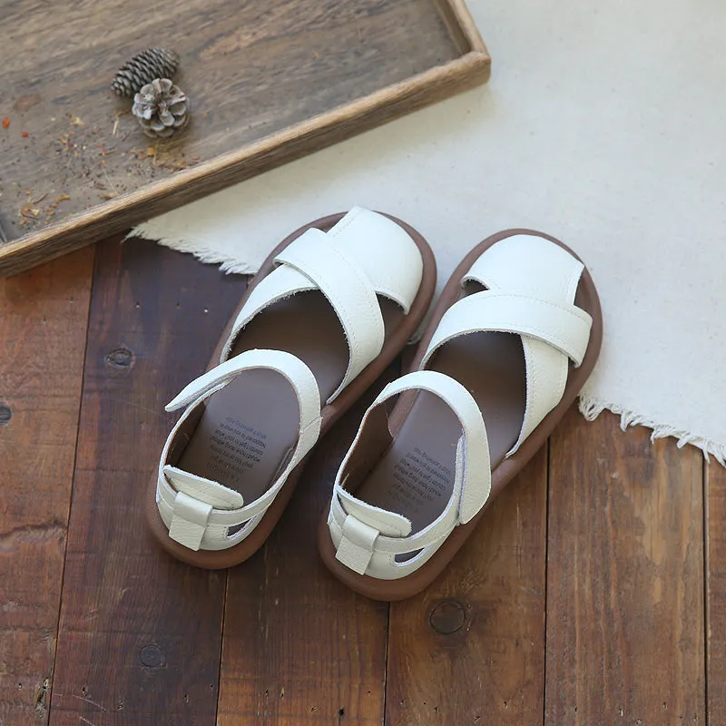 Women Retro Leather Casual Summer Sandals