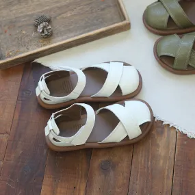 Women Retro Leather Casual Summer Sandals