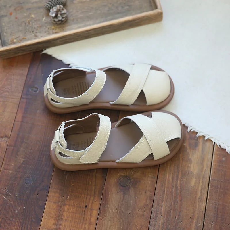 Women Retro Leather Casual Summer Sandals