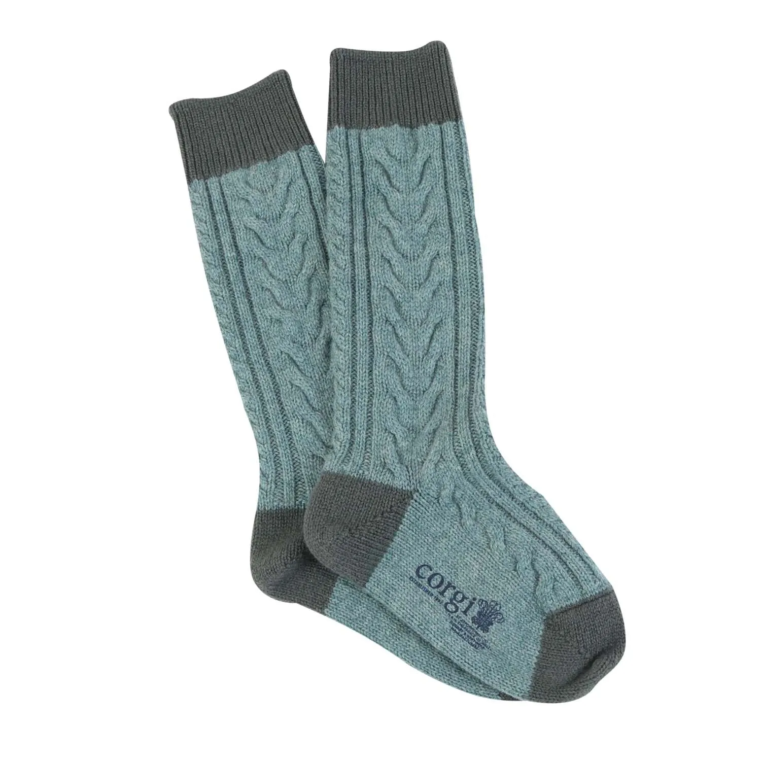 Women's Handmade Fan Cable Cashmere Socks