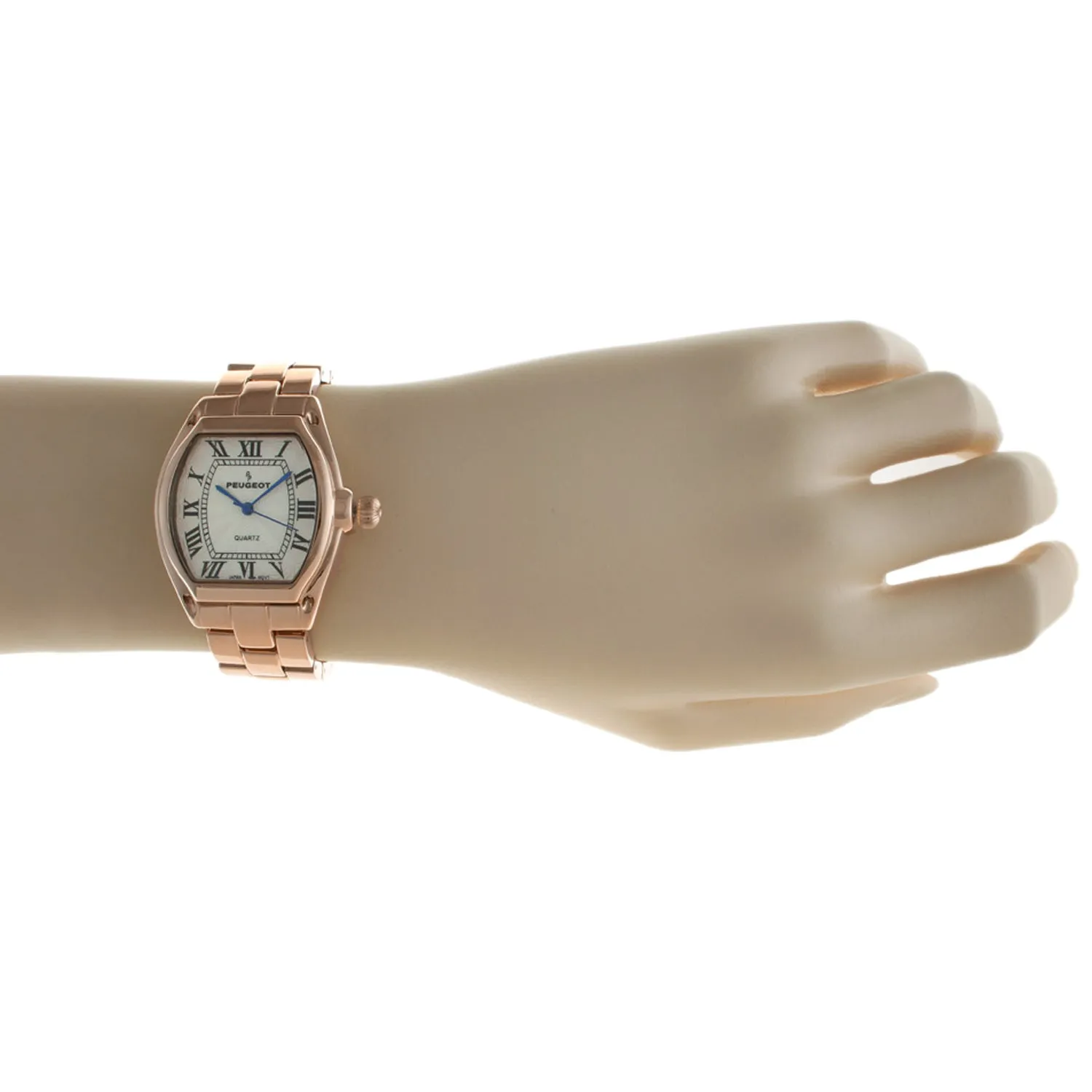 Women's Rose Gold Status Bracelet Watch 36x33mm Barrel Shape Roman Dial