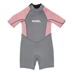 XCEL TODDLER S/S SPRINGSUIT 1MM - GREY-MESA ROSE FLOWER